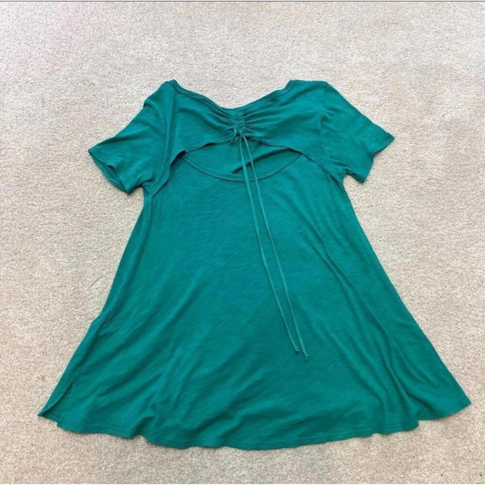 T.La Anthropologie Blouse Green Women's Size XS Short Sleeve - Picture 9 of 11